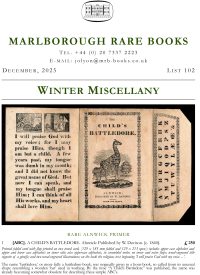 MRB List 102 Winter Miscellany 2025 1